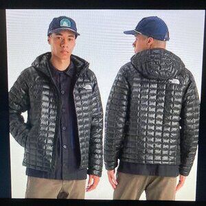NWOT The North Face Thermoball Black Hooded Quilted Puffer Jacket Men Size XL